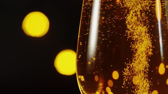 Foamy Beer in Glass Closeup