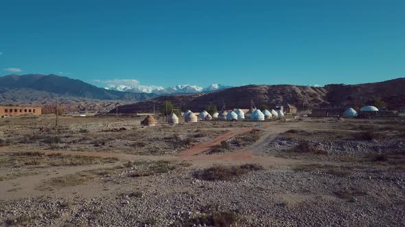 Yurts In Traditional Kyrgyz Style, Issyk Kul Lake