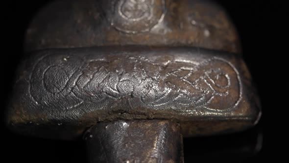 Viking Sword Pommel with Exceptional Silver Inlays alt