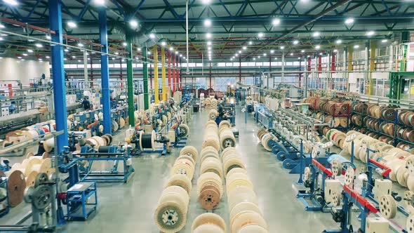 Large Cable Manufacturing Plant Located Indoors