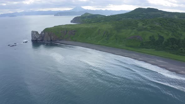 Khalaktyrsky Beach and Rocky Cape Vertical on Kamchatka Peninsula