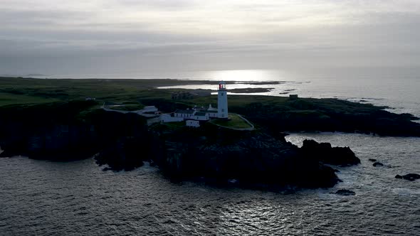 Aerial View of Fanad Head Lighthouse Donegal County Ireland