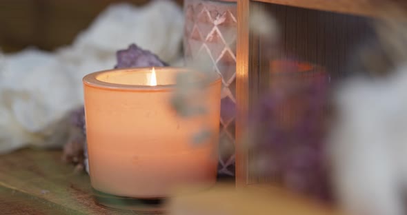 Aroma candle decoration at home