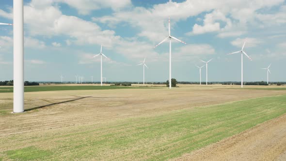 Wind turbines that generate environmentally friendly renewable electricity.