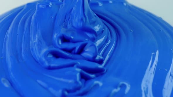 Blue Paint Pours On Surface