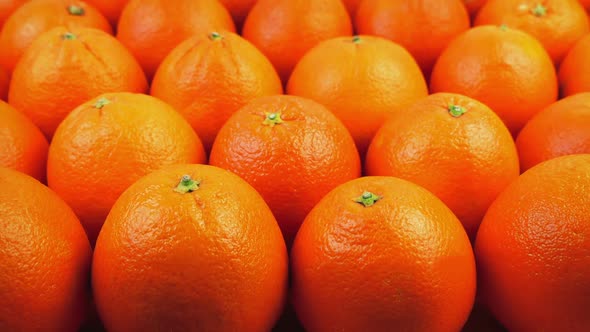 Rows Of Oranges In Supermarket