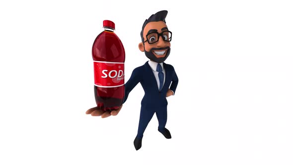 Fun 3D cartoon animation of an indian businessman alt