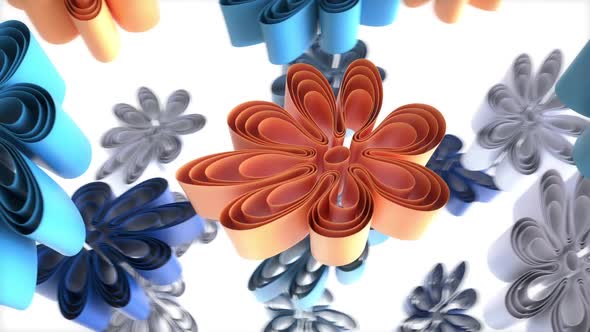 Abstract background of 3D flowers