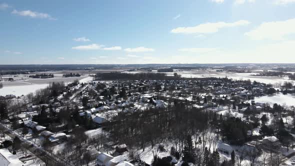 Simple town of Niagara On The Lake Ontario aerial