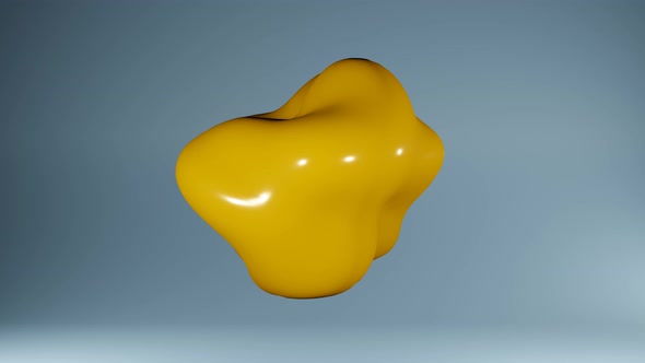 Yellow liquid fluid shape appearing and disappearing