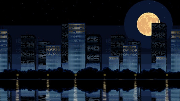 Pixelart 8bit Style Night City