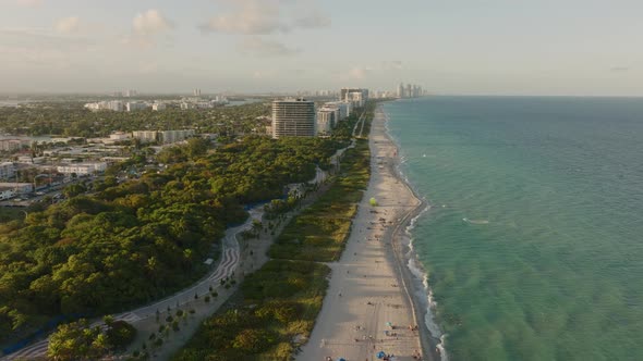 Aerial forward over Miami Beach, Florida