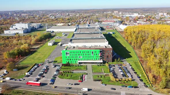 Big factory from bird's eye view.