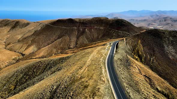 Lufaufnahmen Fuerteventura, Berge, Natur der Kanarischen Inseln