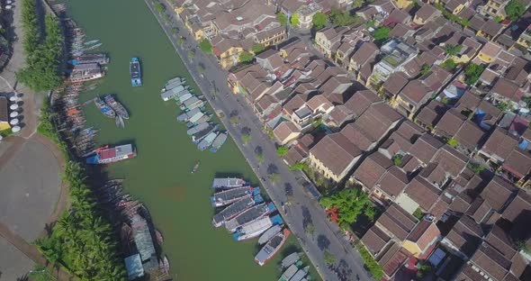 Aerial view of Hoi An old town or Hoian ancient town