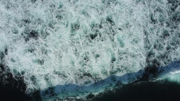 Abstract top down foamy ocean waves