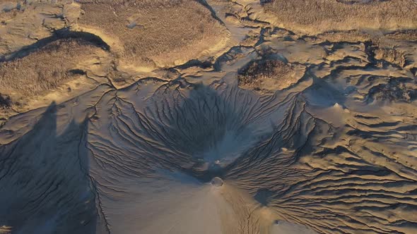 Mud Volcano Crater Aerial View