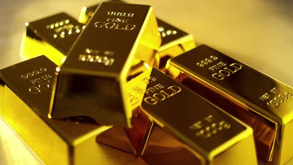 Close up of gold bars. Financial concepts