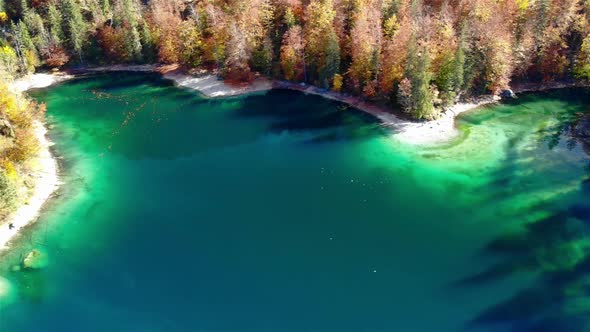 Beautiful Autumn Landscape on the Lake Ödsee in the Mountains in Upper Austria Salzkammergut