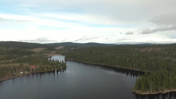 Aerial View of a Lake in the Canadian Landscape