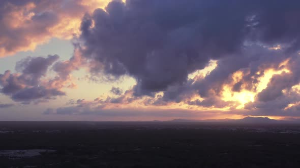 Sunset Above Sea Coast and Forest