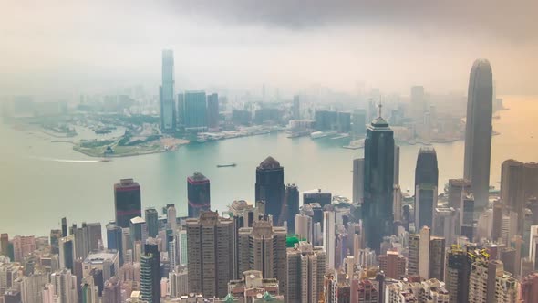 The Famous View of Hong Kong From Victoria Peak Timelapse