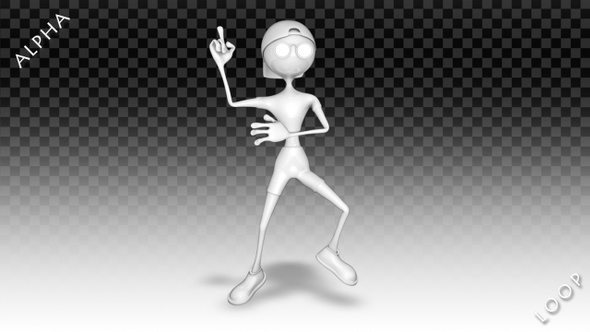 3D Man Character - Cartoon Cheerful Dance