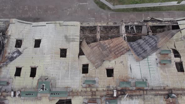 Ukraine  Building Destroyed By the War in Stoyanka Bucha District