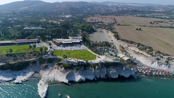 Aerial View of Sea Shore Hotel in Summer Seaside City