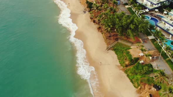 Top view of beautiful beach in Brazil