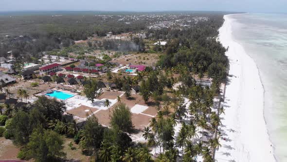 African Tropical Beach Resorts Exotic Hotels Blue Pools Zanzibar Aerial View