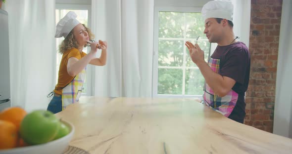 Family Having Fun While Cooking