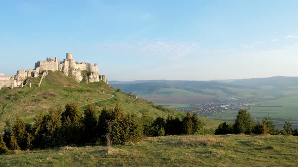 Aerial view of Spissky Castle in Spisske Podhradie, Slovakia