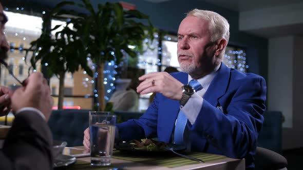 Portrait of Businessman at Lunch in Restaurant