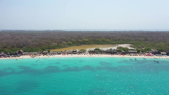 Tropical White Sand Beach Seafront in Cartagena Colombia