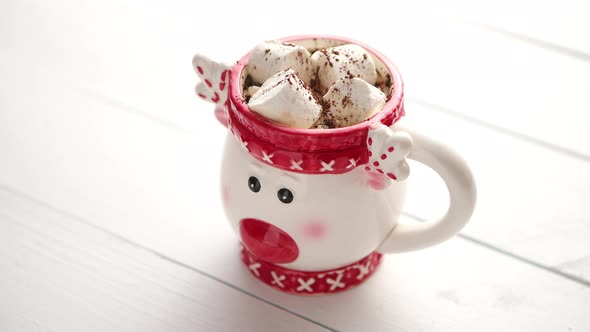 Tasty Homemade Christmas Hot Chocolate or Cocoa with Marshmellows