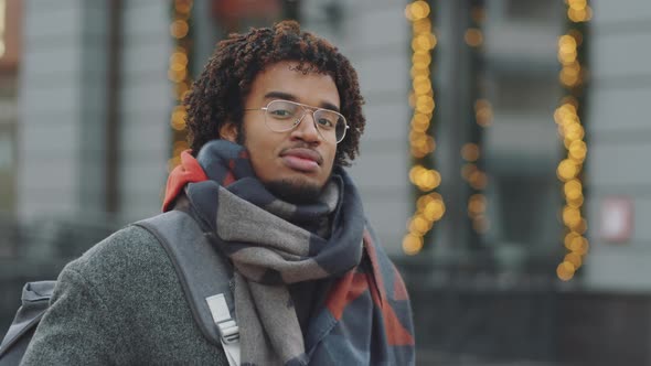 Portrait of Afro-American Man on City Street