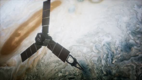 Juno Sattelite Orbiting Jupiter