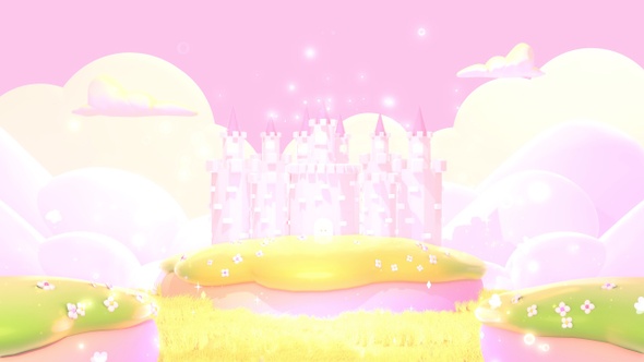 Cartoon Pink Castle