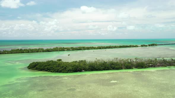 Aerial scene Florida Keys summer 2020