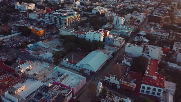 4k 24fps Drone Shoot Of Playa Del Carmen Twon Anbeach In Sunrise