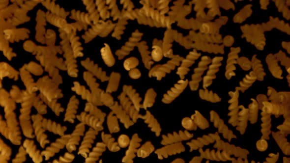 Super Slow Motion Pasta Fusilli Dry