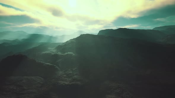 Mountain in the Fog and Stone Desert