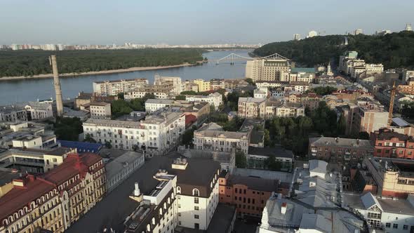 Kyiv, Ukraine. Aerial View. Slow Motion