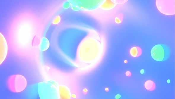 Colorful Glowing Spheres Tunnel