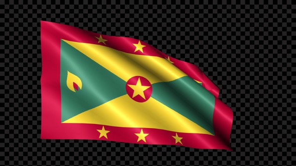 Grenada Flag Blowing In The Wind