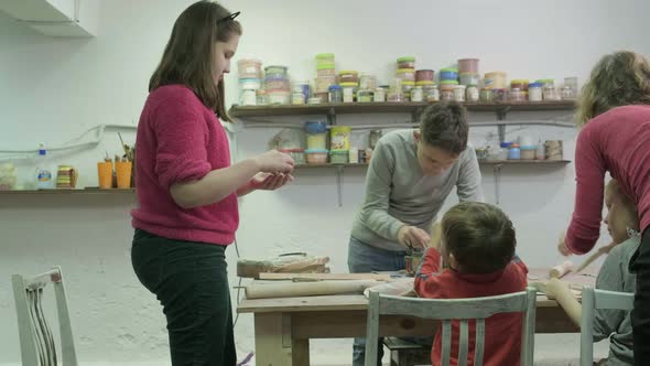 Children's Master Class in Clay Modeling. Ceramic Workshop