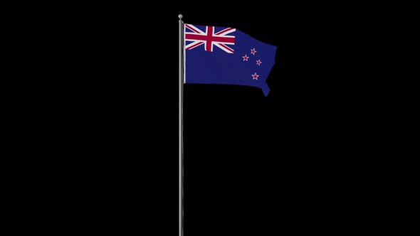 New Zealand Flag Pole Loops With Alpha