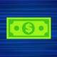 Flying dollar on blue background. Looped money animation of throwing currency. Moving US dollar bill - VideoHive Item for Sale