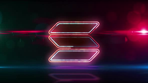 Solana neon sign abstract loopable concept